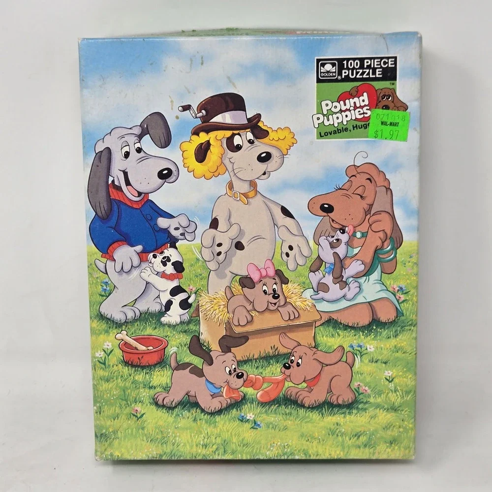 Vintage 1987 Pound Puppies Jigsaw Puzzle 100 Piece Golden Tonka 4609-41 Dogs 80s